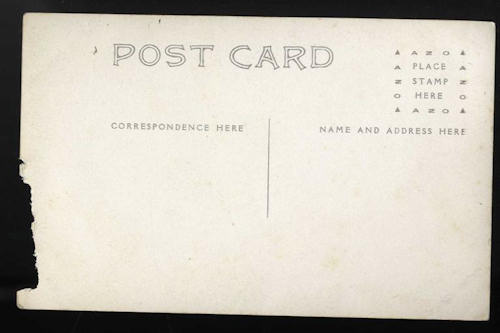 Back of post card from Prairie Mound Cemetery photos