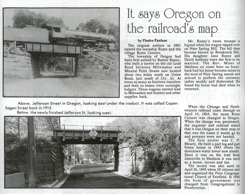 History of Oregon village name