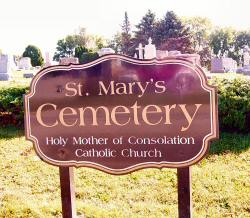 St. Mary's Cemetery sign