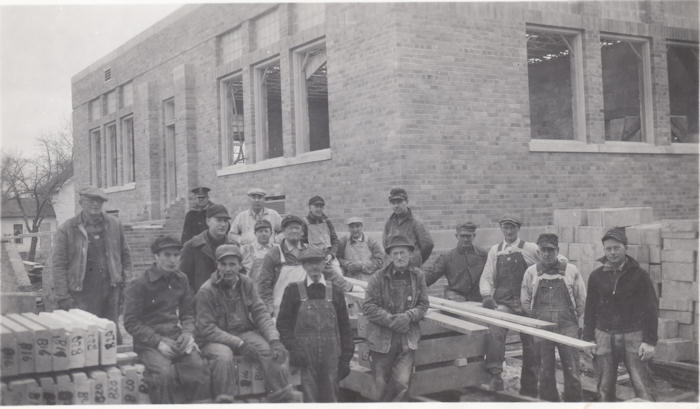 Village Hall construction in 1941